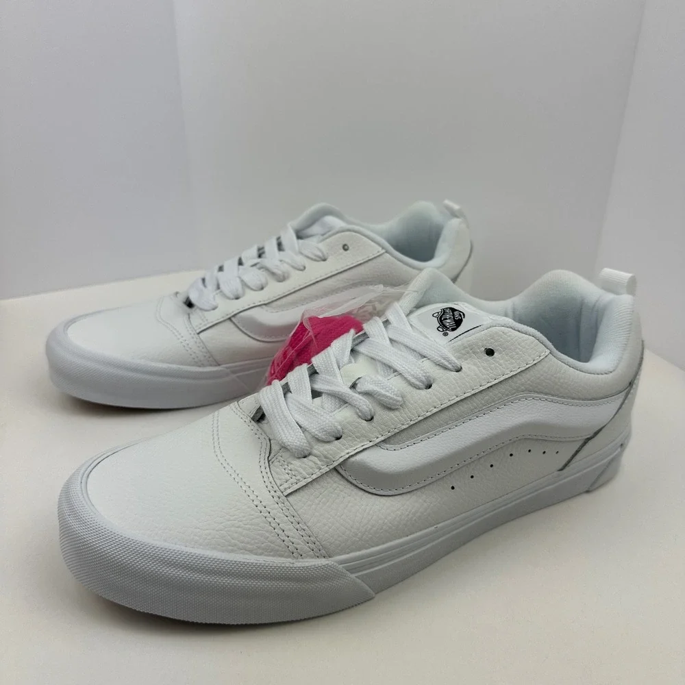NEW Vans Knu Skool Leather True White Skate Shoes Chunky 90s Sneakers Mens 11.5